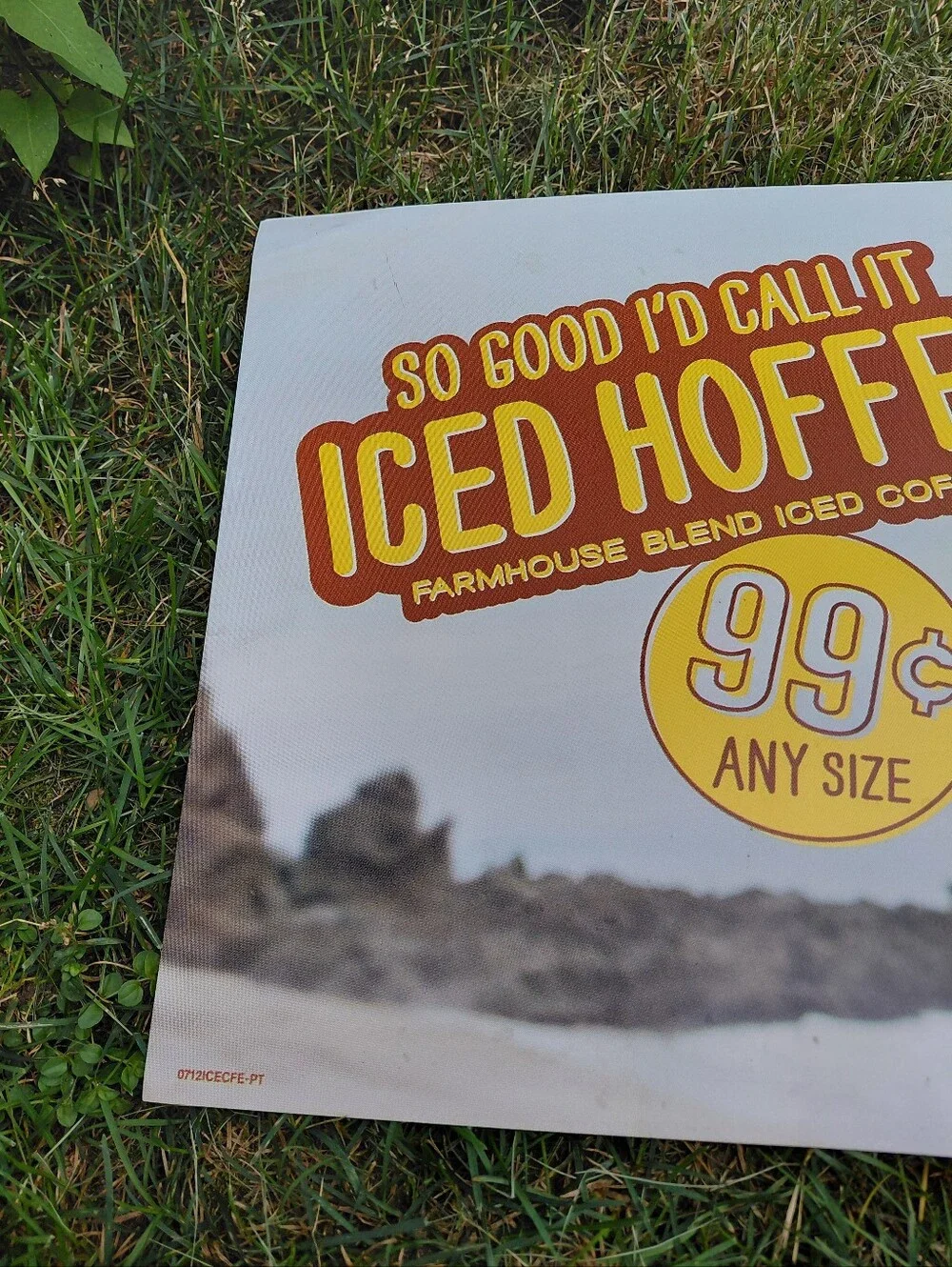 2012 David Hasslehoff Iced Hoffee acrylic coffee advertisment sign 14.5